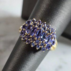 Womens Vintage Estate 14k Yellow Gold Tanzanite Ring 4.3g E7287